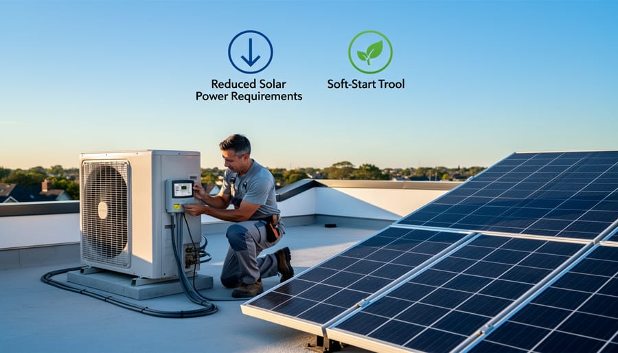 RV owner maintaining rooftop air conditioning unit